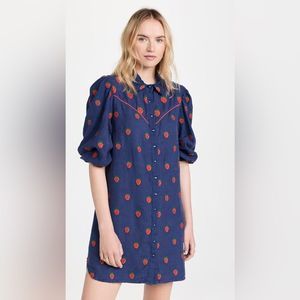 FARM Rio - NWOT - Strawberry Cross Stitch Mini Dress